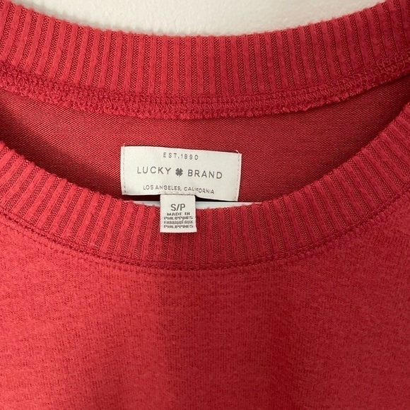 Lucky Brand Extra Soft Red Sweatshirt Size Small - Picture 2 of 8